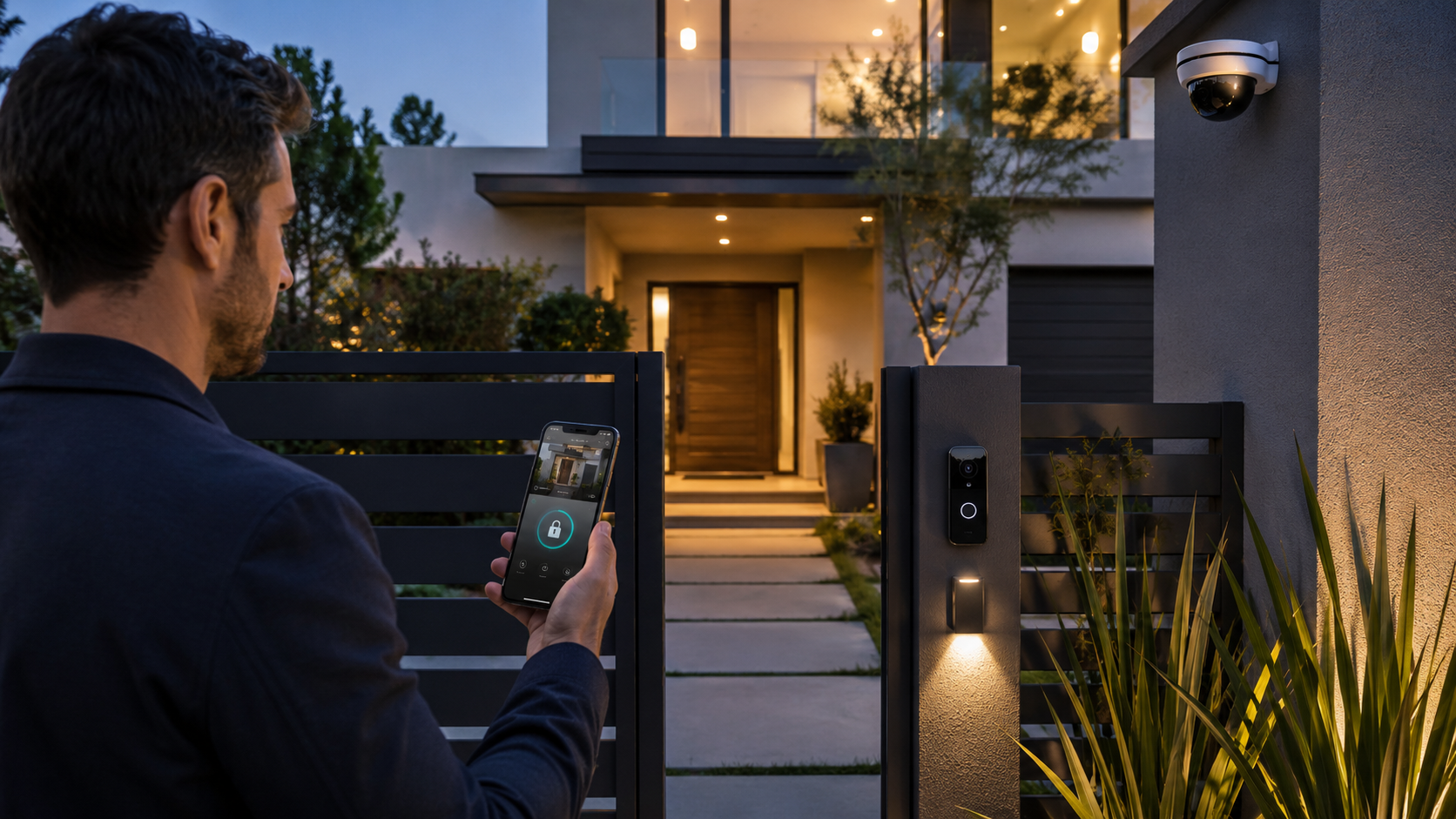 Technician testing integrated smart home controls with professional diagnostic equipment and tablet